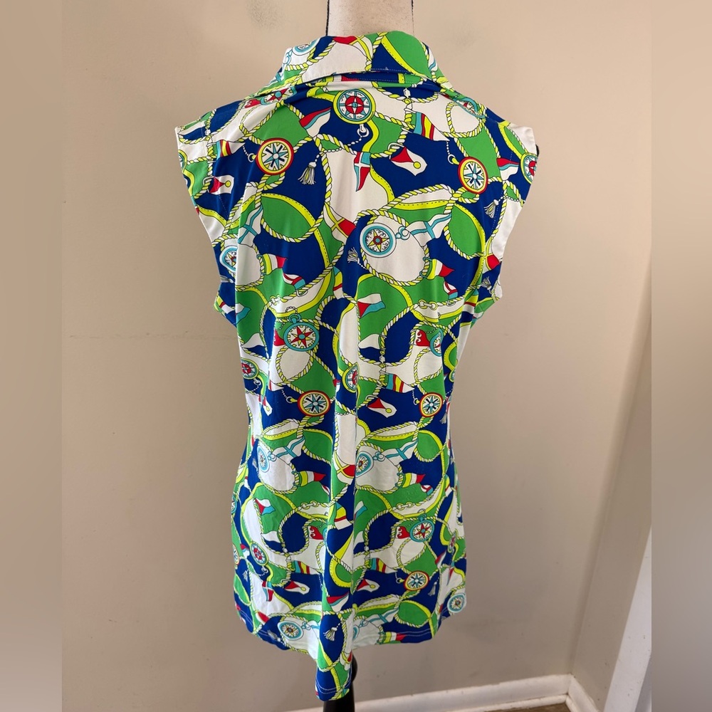 Barbara Gerwitt by Tabitha nautical sleeveless mini dress Size large - Picture 3 of 9